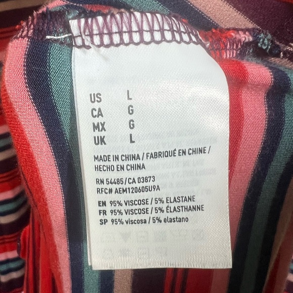 American Eagle Women’s T Shirt Dress Striped Red Blue Size: Large | Fall Summer - Picture 8 of 9